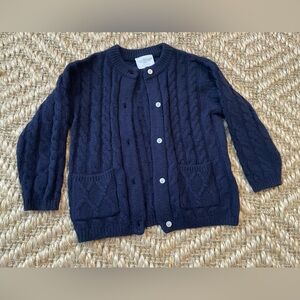 Little English 2T cashmere wool cardigan sweater navy blue
